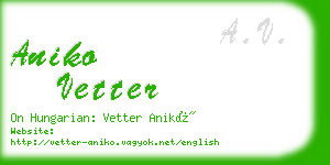 aniko vetter business card